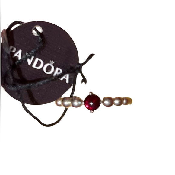 Hostess Pock 💥☄️🥳 Pandora Silver Red Beaded Ring - Picture 9 of 10